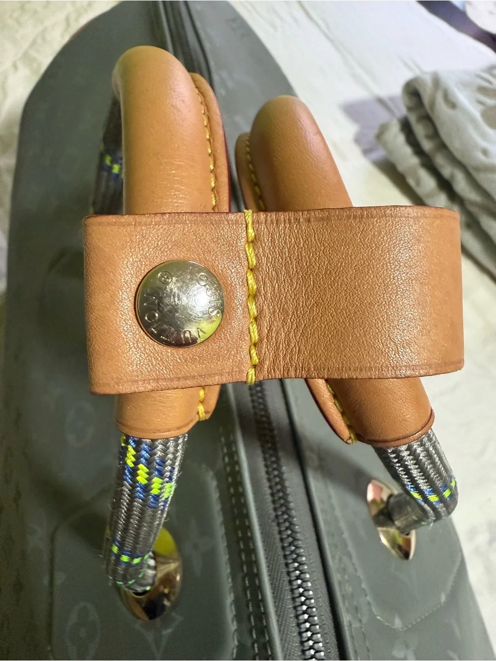 LOUIS VUITTON Monogram Titanium Keepall Bandouliere 50 Boston Bag